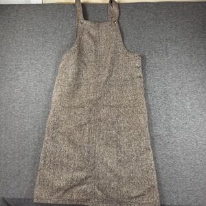 Vintage Victoria Holley Wool Blend Jumper Dress Women's 14 Brown Dark‎ Academia